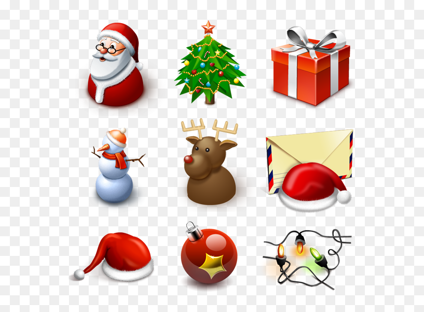 Christmas And Happy New Year Icons, HD Png Download - happy new year 3d png