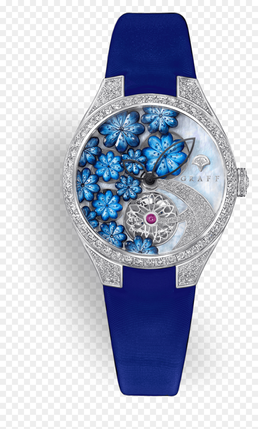 Watch With Ad Diamond And Flowers, HD Png Download - ladies watches png