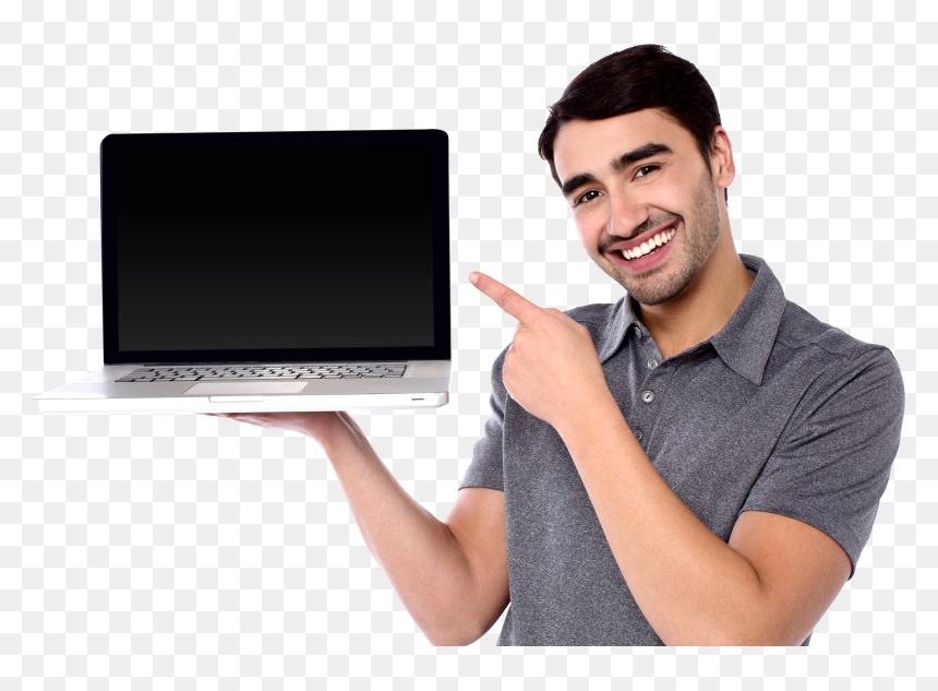Man With Laptop Png, Transparent Png - man with laptop png