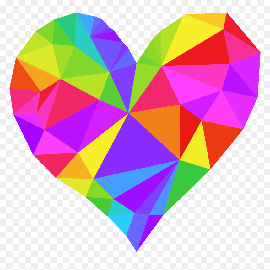 Colorful Heart Clipart, HD Png Download - colourful png