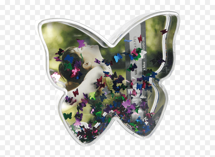 3d-acrylic Glitter Butterfly Waterglobe With Butterfly - Acrylic Glitter Butterflies, HD Png Download - butterfly png 3d images