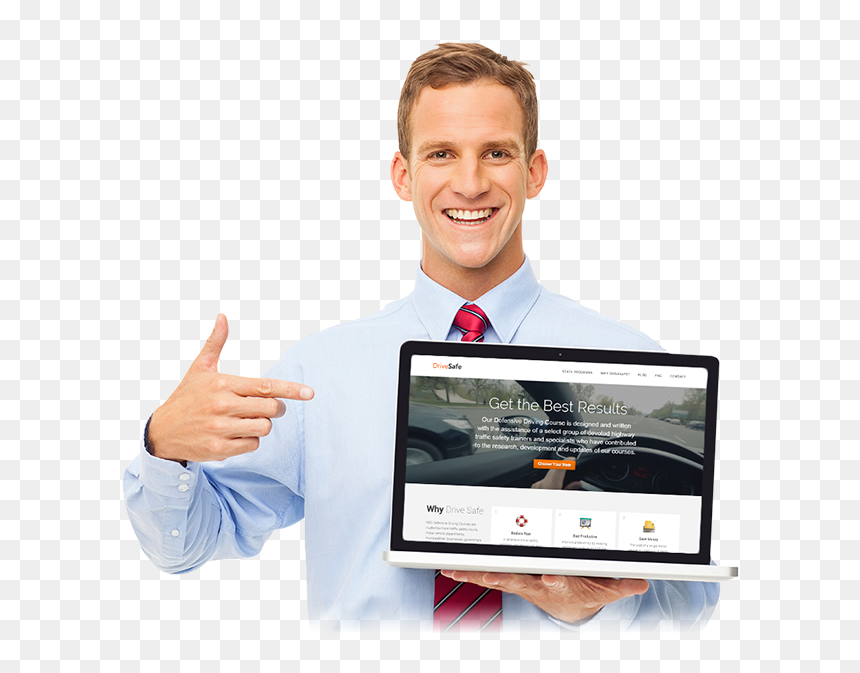 Great Benefits With Drivesafe - Men With Computer Png, Transparent Png - man with laptop png