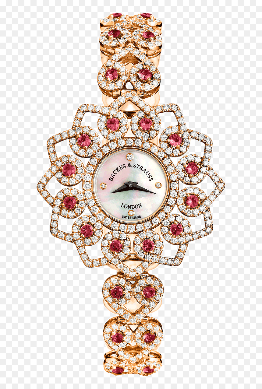 Victoria Princess Red Rose Luxury Diamond Watch - Analog Watch, HD Png Download - ladies watches png