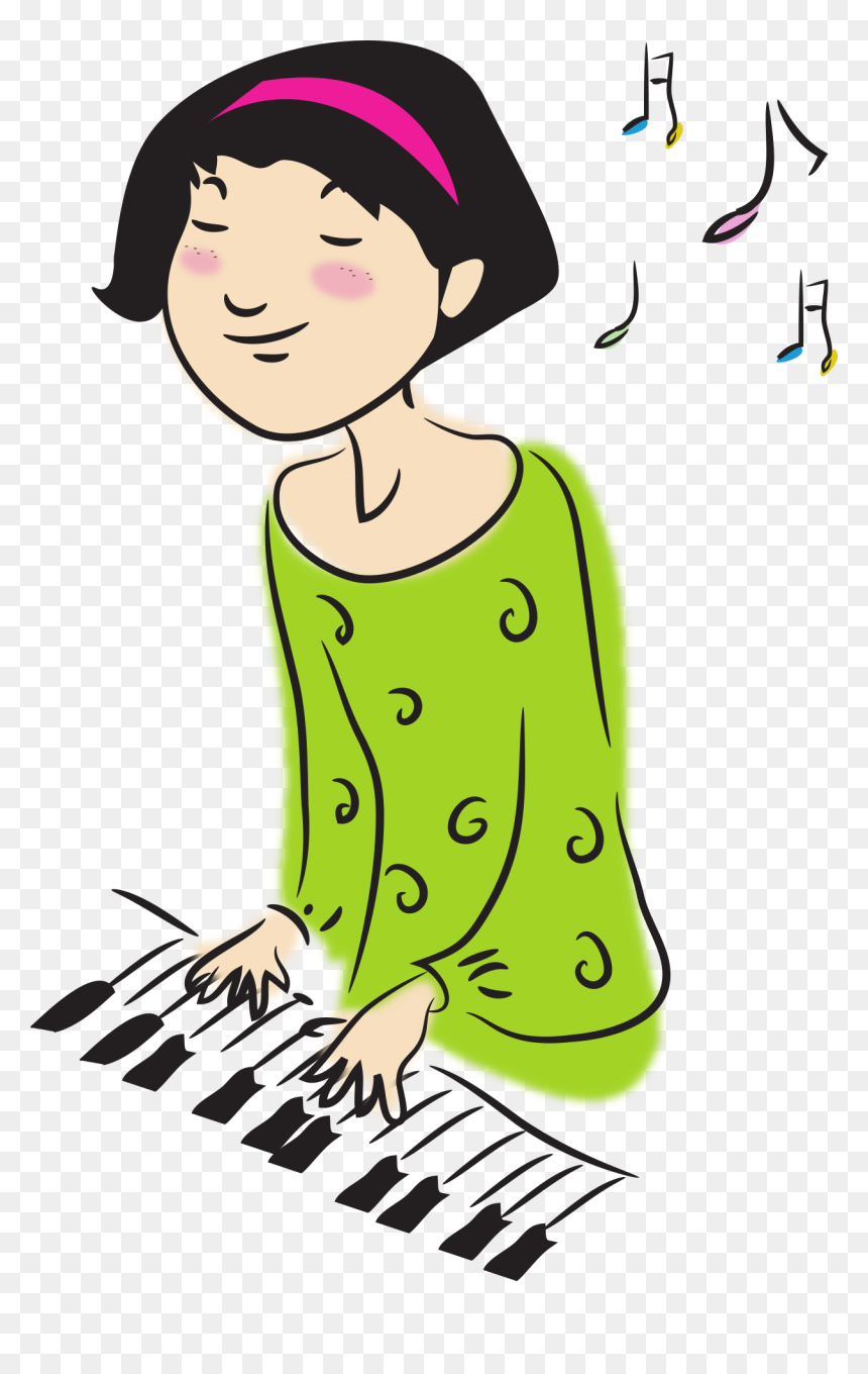 Clipart Piano Cartoon Play, Clipart Piano Cartoon Play - Play An Instrument Clipart, HD Png Download - indian lady png