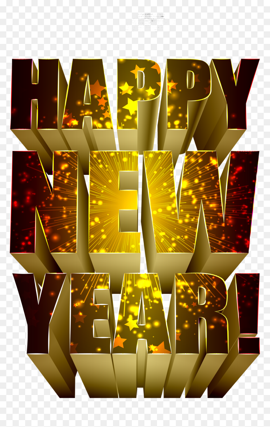 #happynewyear #text #3d #freetoedit - Happy New Year Text Png, Transparent Png - happy new year 3d png