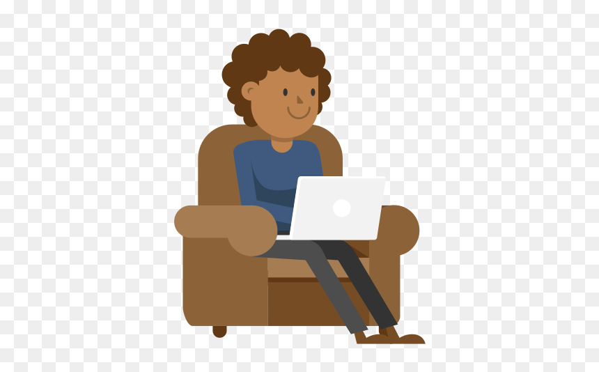 Man Sitting Png Illustration, Transparent Png - man with laptop png
