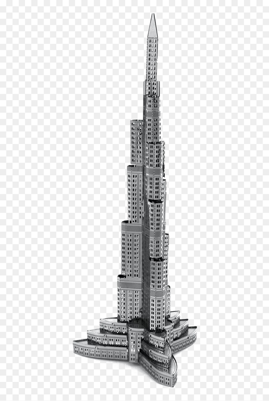 Burj Khalifa - Burj Khalifa Black And White, HD Png Download - building png hd