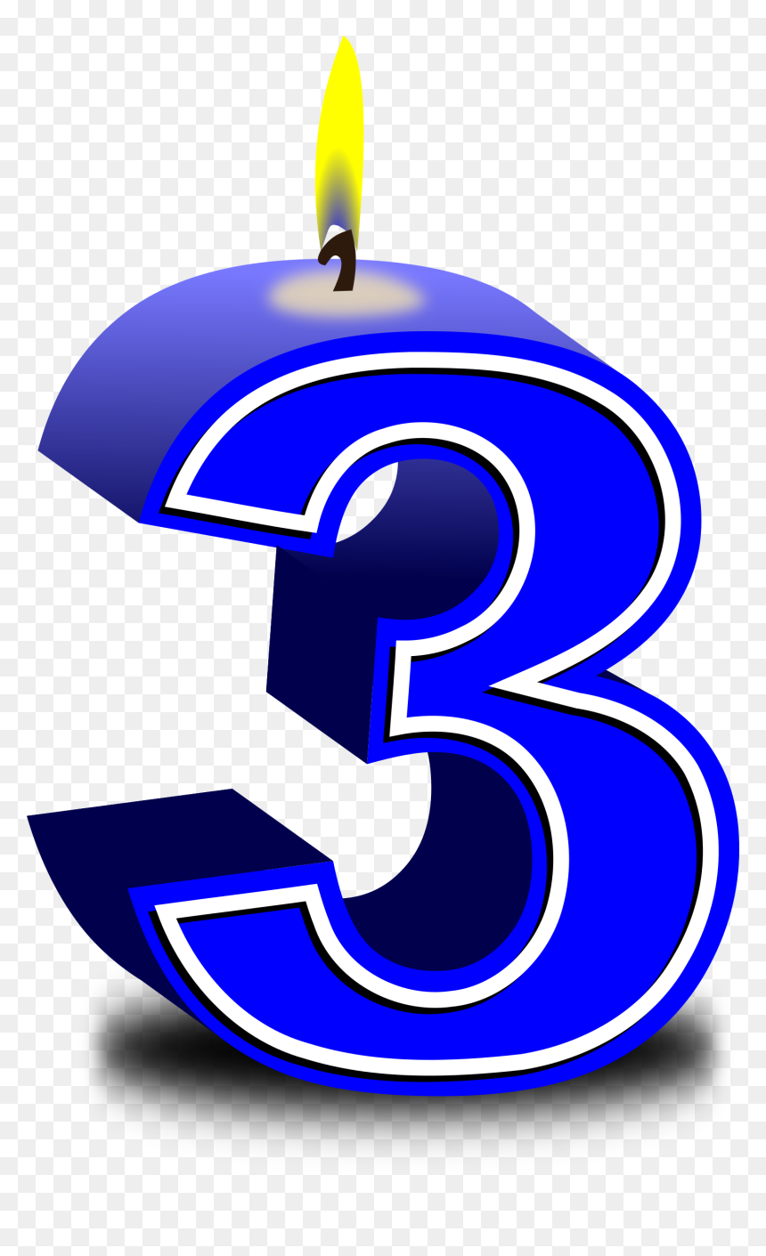 3rd Happy Birthday Png, Transparent Png - candel png