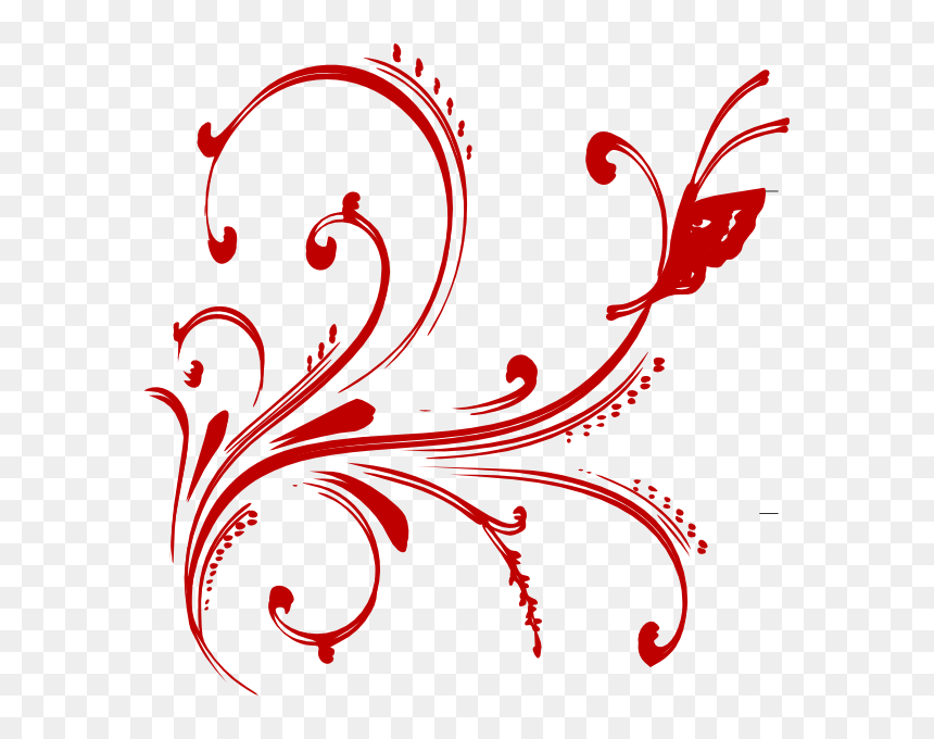 Gold Designs Clip Art - Red Clipart Designs, HD Png Download - florel png