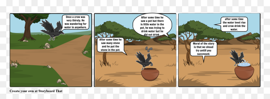 Crow And Pot Story, HD Png Download - water pot png