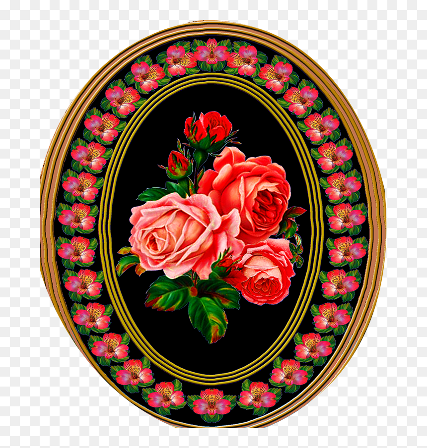 Textile Flower Patch Design - Garden Roses, HD Png Download - guldasta png