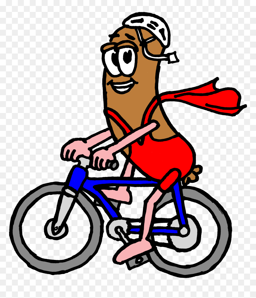 Pitons Clipart Motor Part - Sausage Riding A Bike, HD Png Download - motor bike png