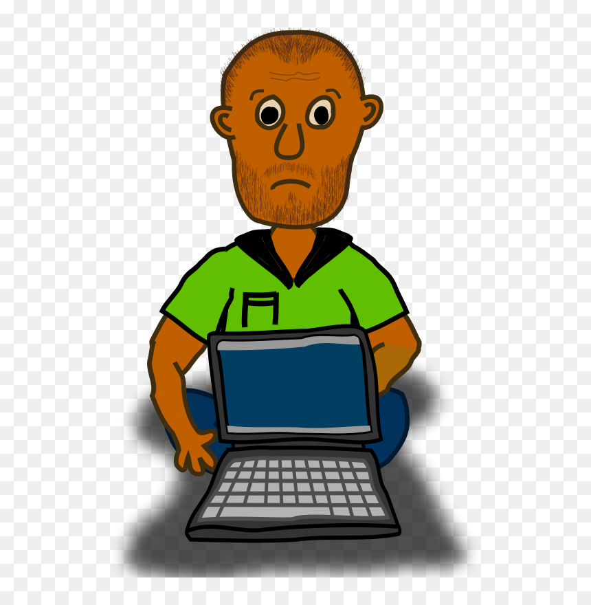 Overwhelmed Man With Laptop - Laptop, HD Png Download - man with laptop png