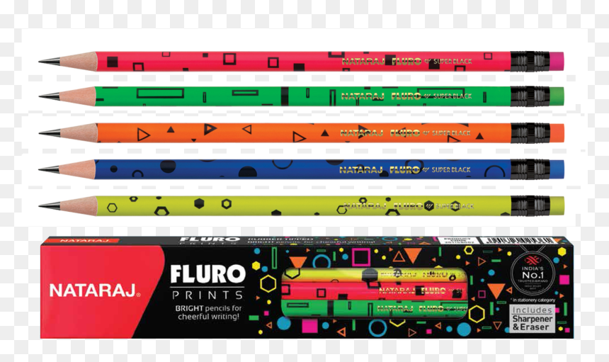 - Nataraj Fluro Print Pencil , Png Download - Nataraj Fluro Print Pencil, Transparent Png - pencil png image