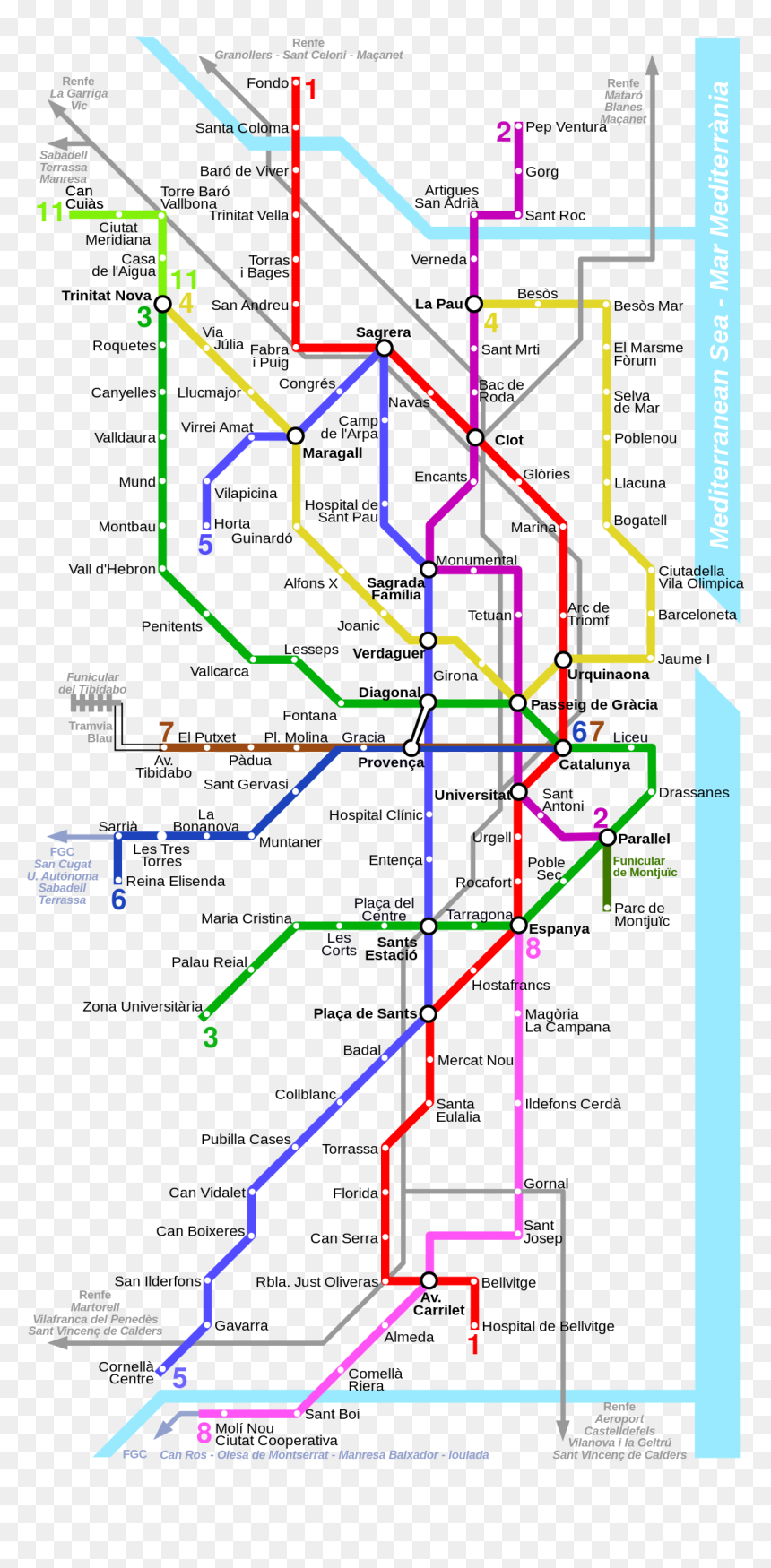 Metro Barcelona Map, HD Png Download - badal png