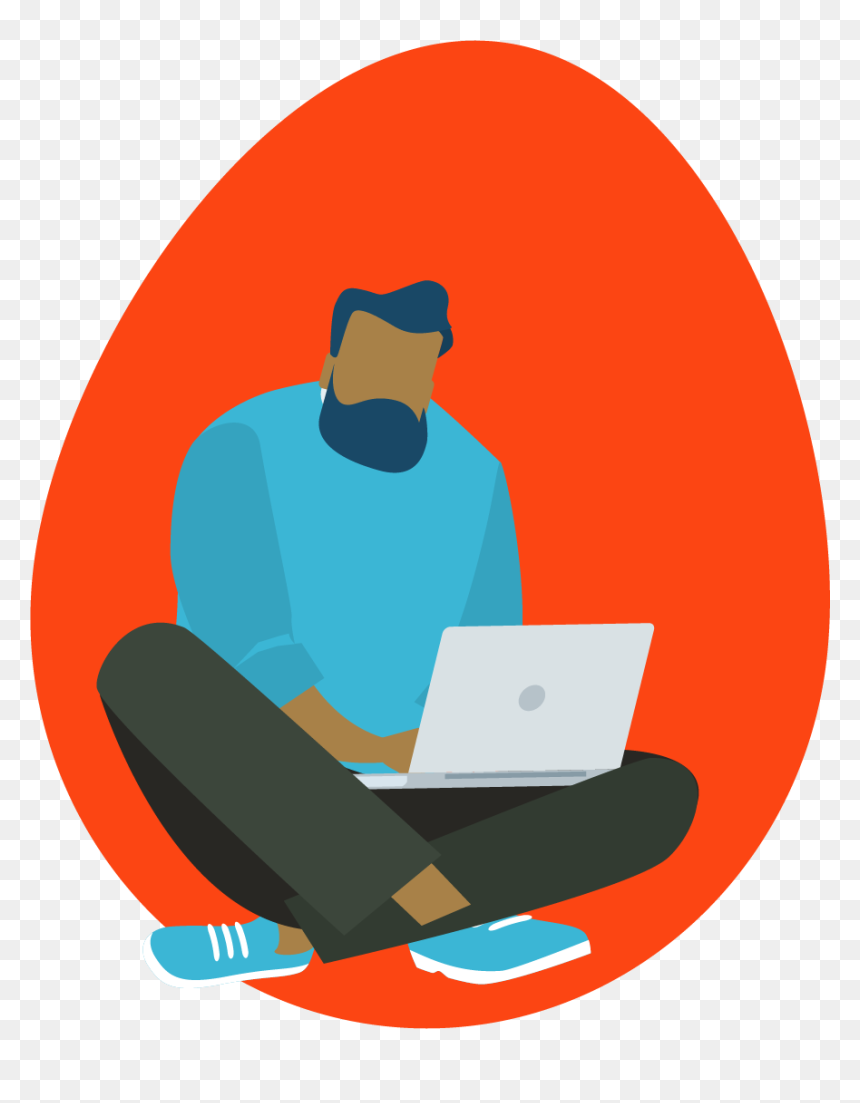 Illustration Of Man Seated With His Legs’ Crossed, - Sitting, HD Png Download - man with laptop png