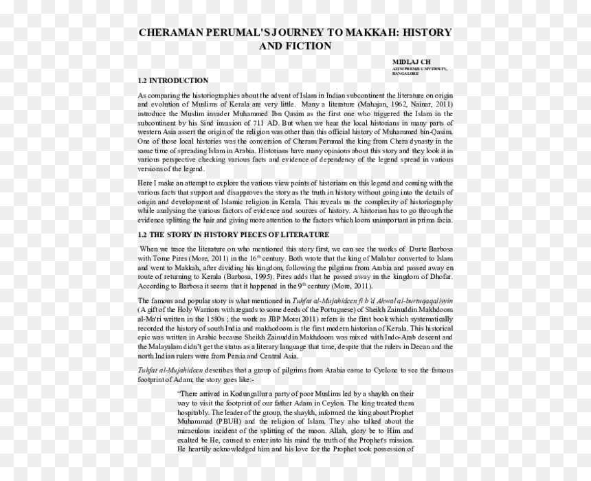 Cheraman Perumal S Journey To Mh - "seeking An American Art Of The Dance", HD Png Download - perumal png