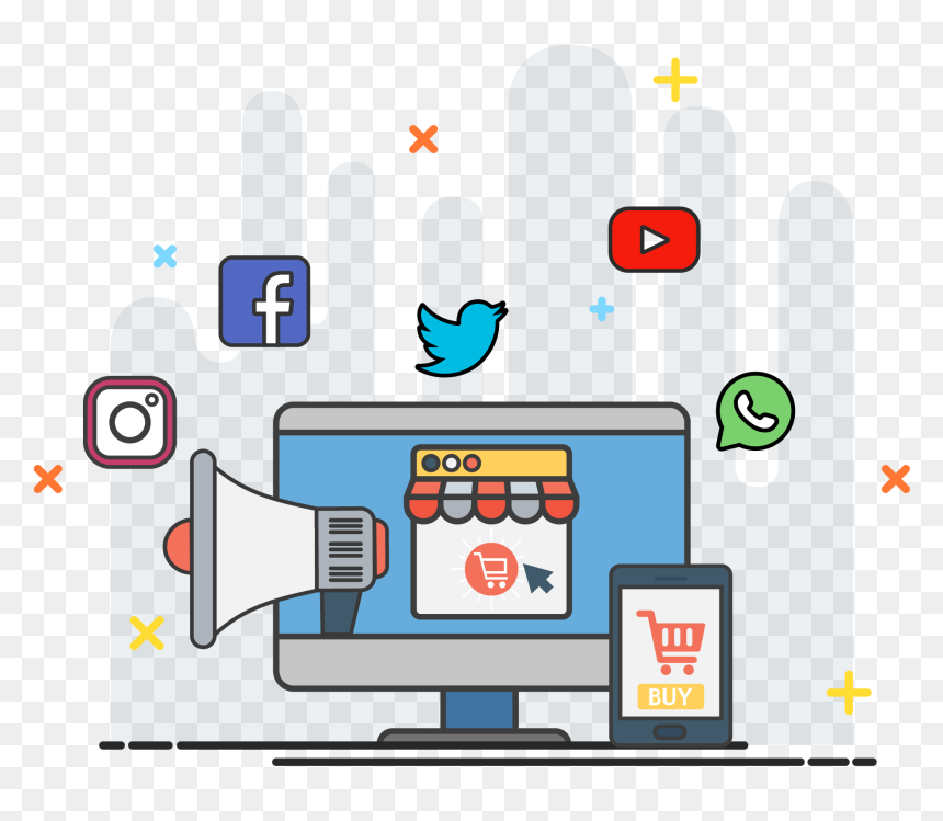 Advertising Png Transparent Advertising Images - Social Networks Illustration Png, Png Download - advertising png
