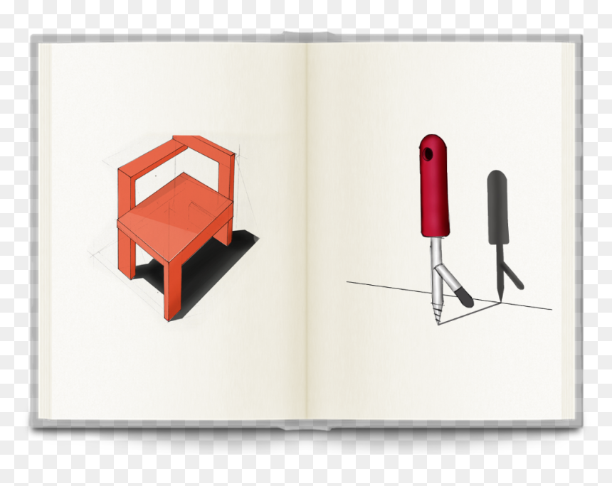 Design Chair And Wall Plug Remover Sketch Coloured - Chair, HD Png Download - chair png for photoshop