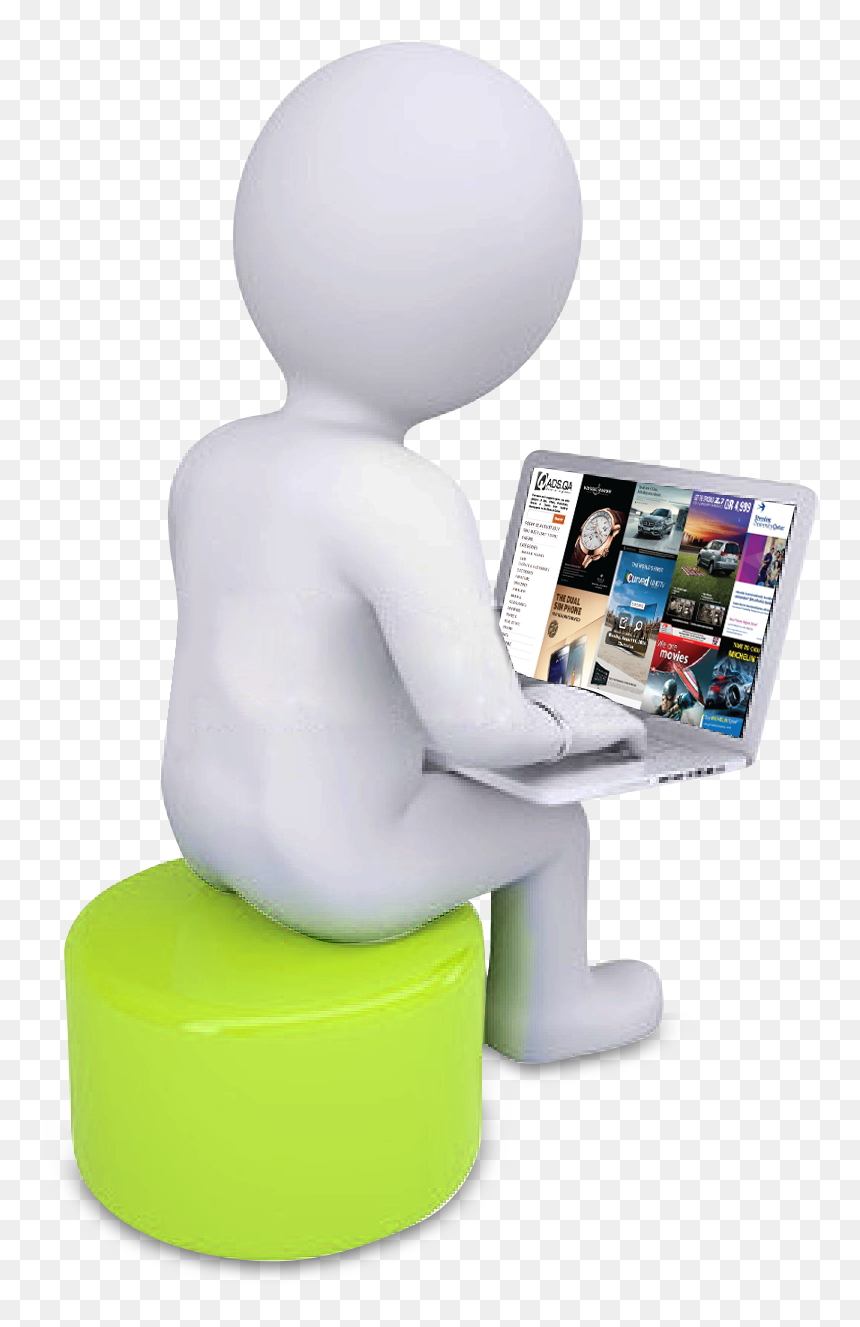 Sitting, HD Png Download - man with laptop png