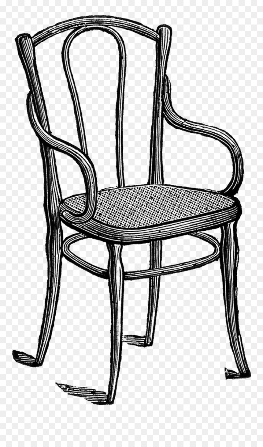 Vintage Chair - Стул Черно Белый Рисунок, HD Png Download - chair png for photoshop