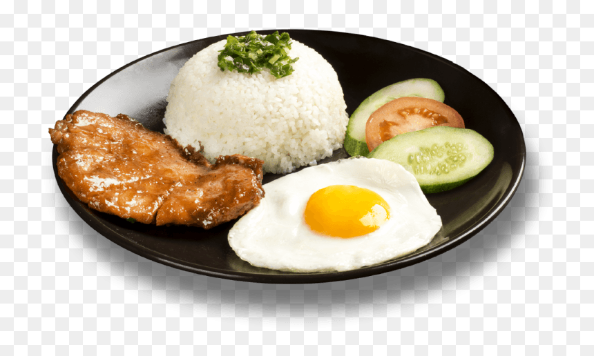Broken Rice With Pork Chop And Fried Egg - Pork Chop With Rice Png, Transparent Png - egg rice png