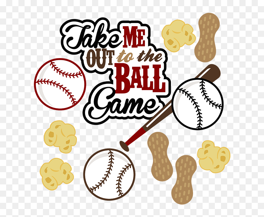 Clipart Baseball Game Picture Black And White Stock - Baseball Take Me Out To The Ball Game, HD Png Download - bat ball png