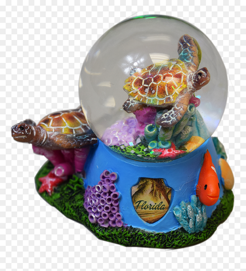 H3055-99 Sea Turtle 45mm Snow Globe W/shield - Sea Turtle, HD Png Download - globe in hand png
