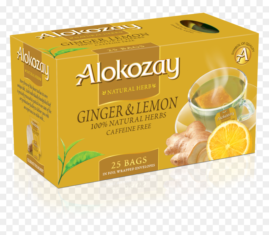 Ginger Lemon Tea - Alokozay Ginger And Lemon Tea, HD Png Download - lemon tea png