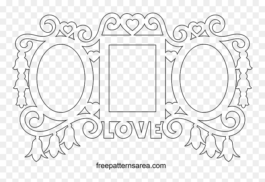 Router Templates Png - Printable Heart Frame Template, Transparent Png - wall frame png