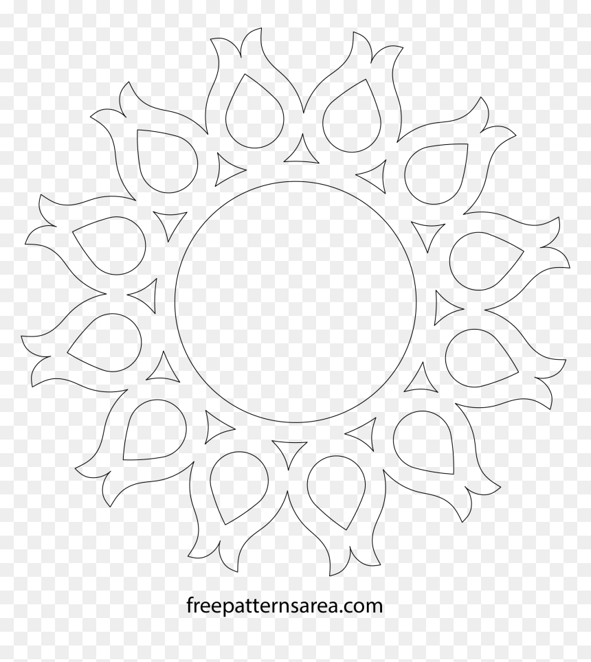 Round Wall Frame Scroll Saw Pdf Cutting File - Circle, HD Png Download - wall frame png