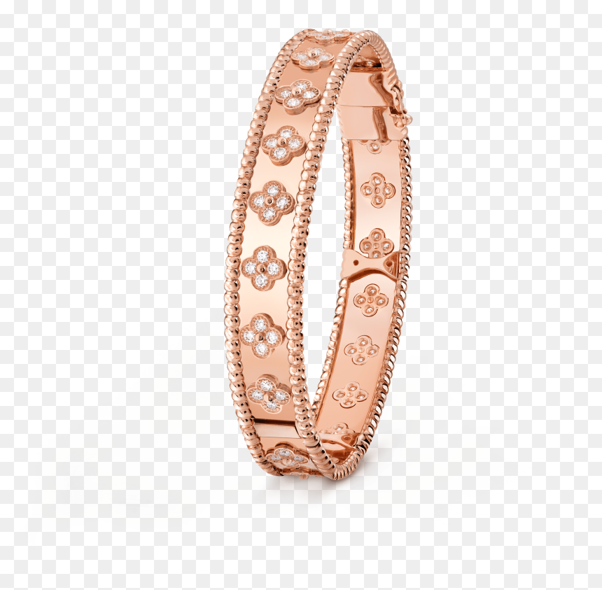 Perlée Clovers Bracelet, Large Model - Model Bracelet Van Cleef, HD Png Download - gold bracelet png