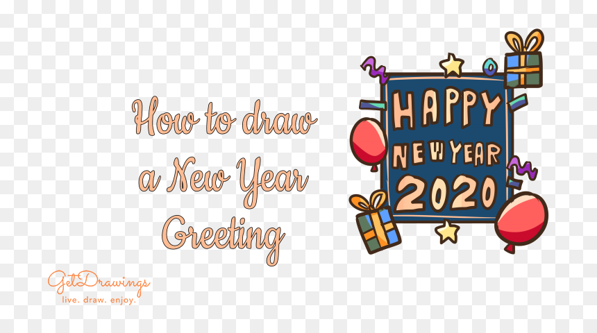 How To Draw A New Year Greetings, HD Png Download - small facebook icon png