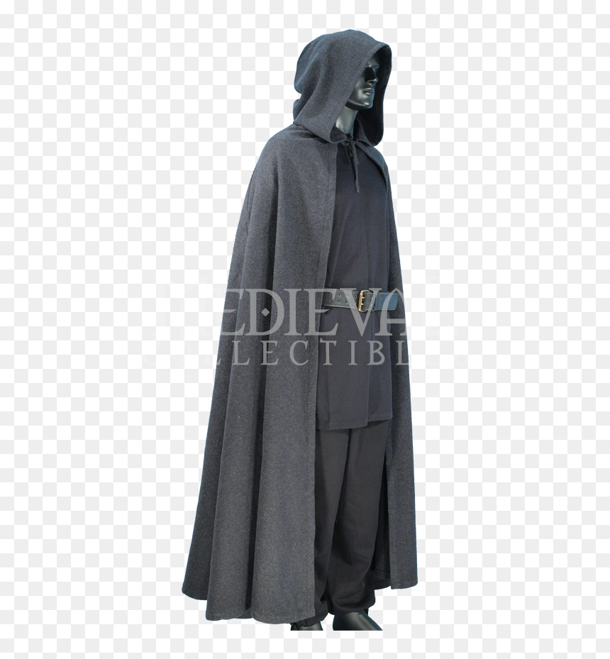 Mens Wool Cloak With Hood, HD Png Download - black cape png