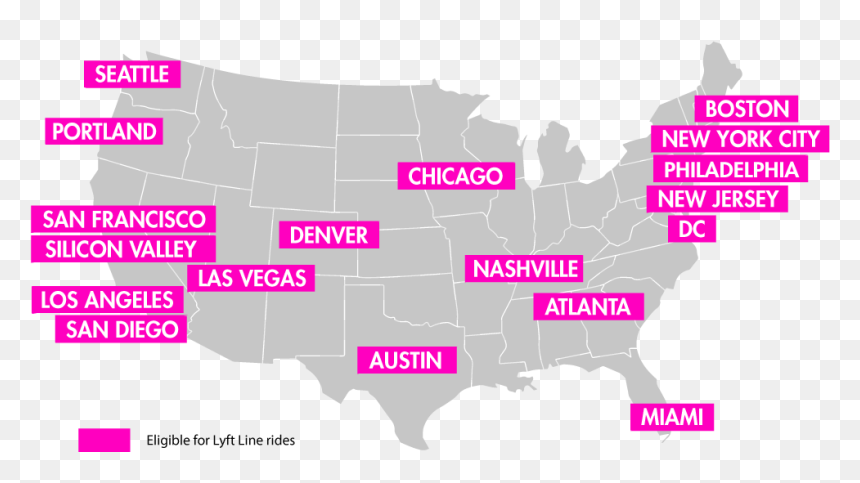 Pre Tax Commuter Benefit Map, HD Png Download - lyft png