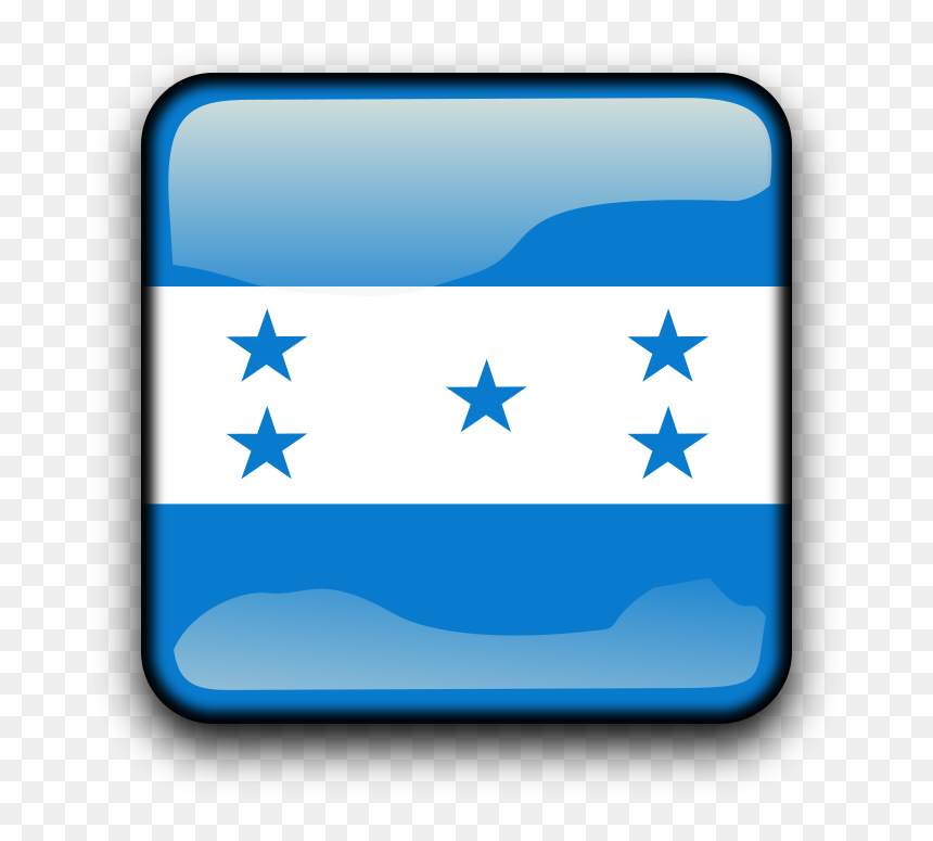 Transparent Bandera De Honduras Png - Honduras Flag Glossy, Png Download - bandera de venezuela png
