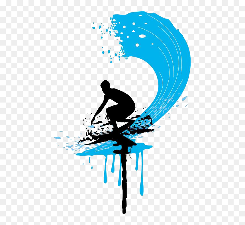 Surfing Cartoon Clip Art - Clip Art Surfing Cartoon, HD Png Download - surfing png