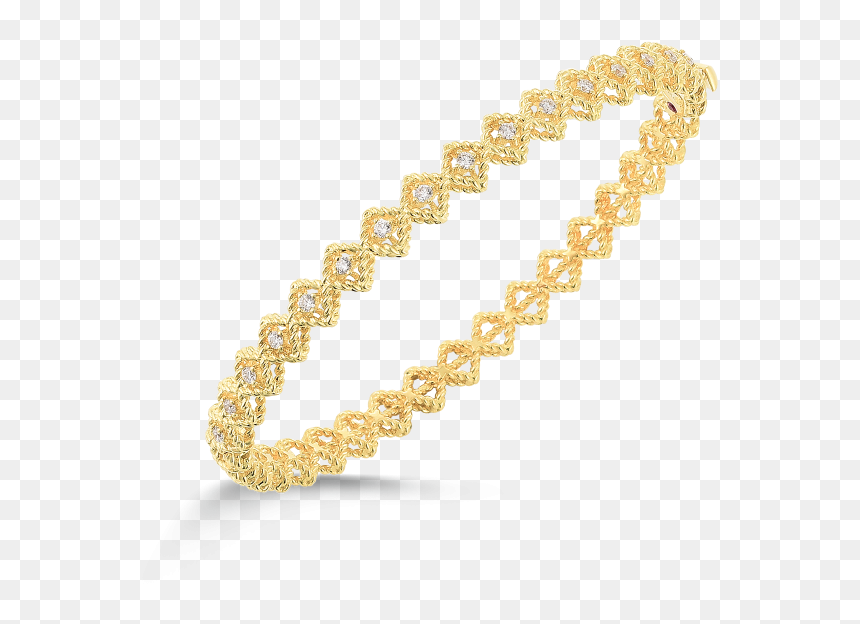 Roberto Coin New Barocco Single Row 18k Yellow Gold - Roberto Coin, HD Png Download - gold bracelet png