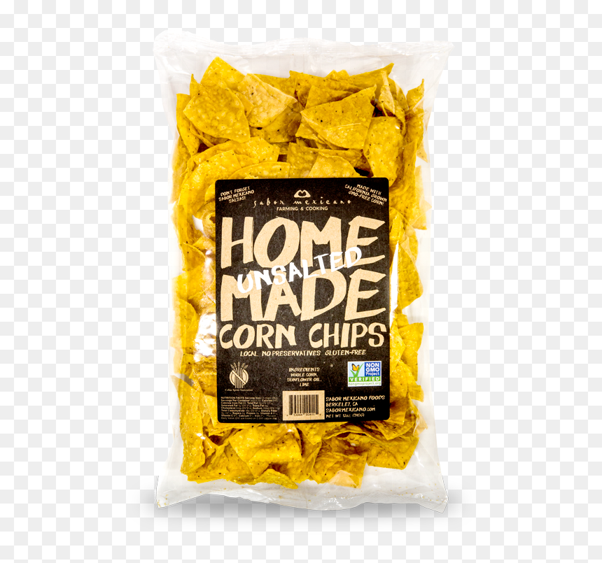 Unsalted Corn Chips - Sabor Mexicano Homemade Chips, HD Png Download - finger chips png