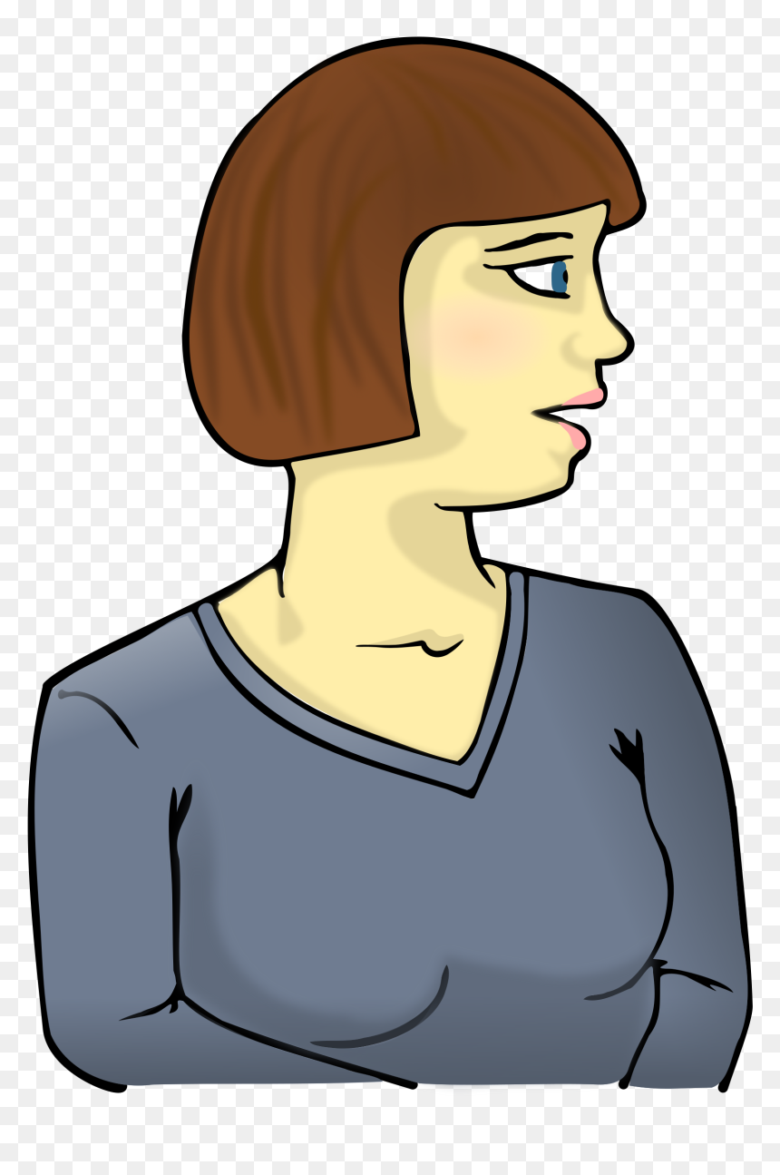 Picture Black And White Person Looking Clipart - Woman Looking Clipart, HD Png Download - person looking png