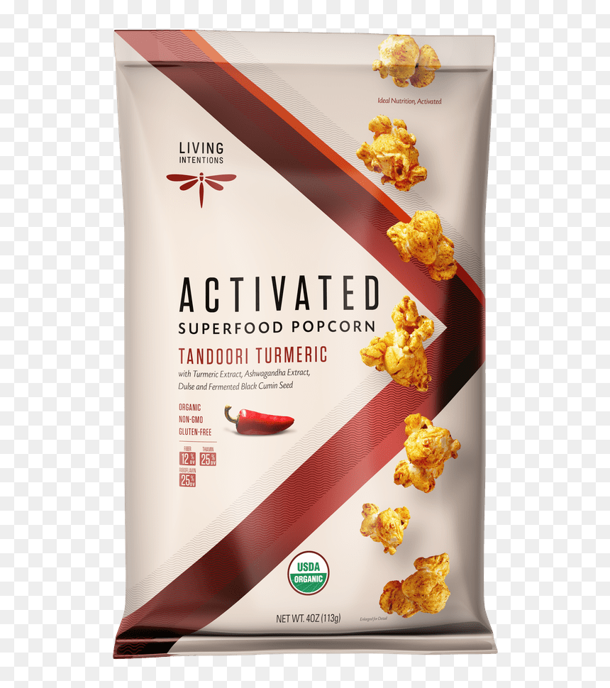 Activated Superfood Popcorn Turmeric Tandoori, HD Png Download - snacks png