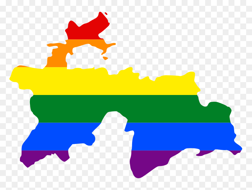Lgbt Flag Map Of Tajikis - Tajikistan Capital City Map, HD Png Download - lgbt flag png