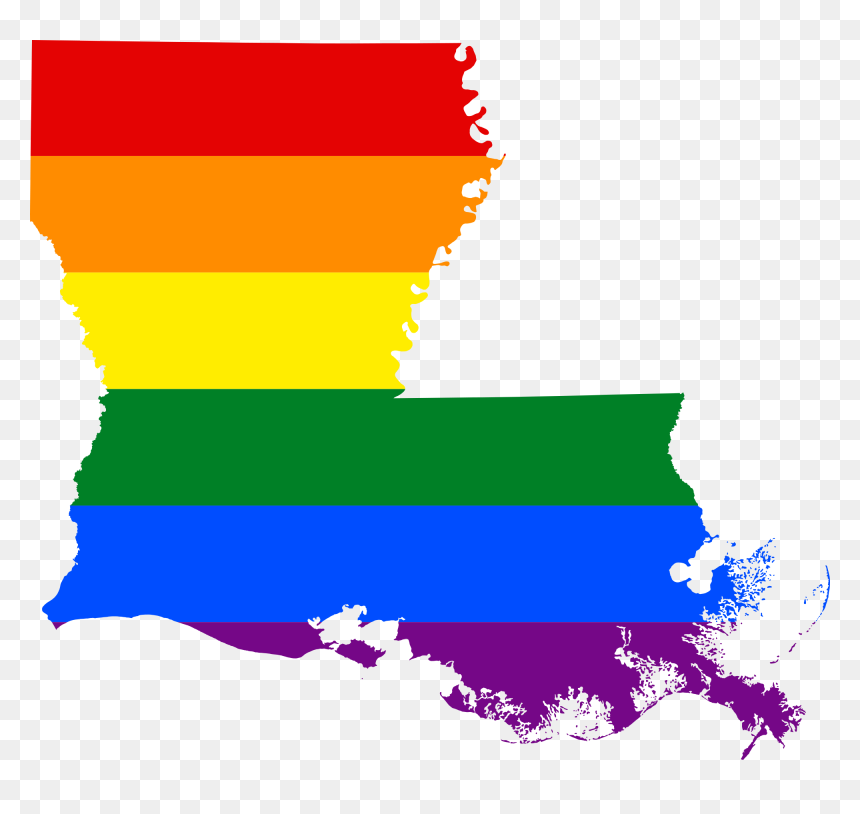 Lgbt Flag Map Of Louisiana - Covid 19 Louisiana Cases, HD Png Download - lgbt flag png