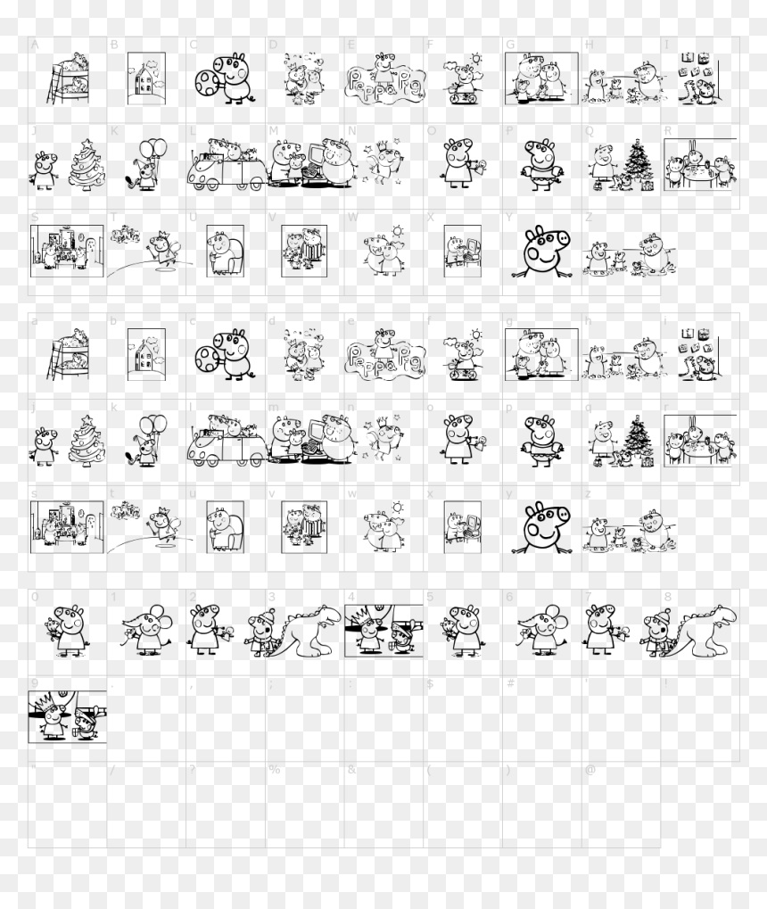 Peppa Pig Black And White All Characters, HD Png Download - peppa pig characters png