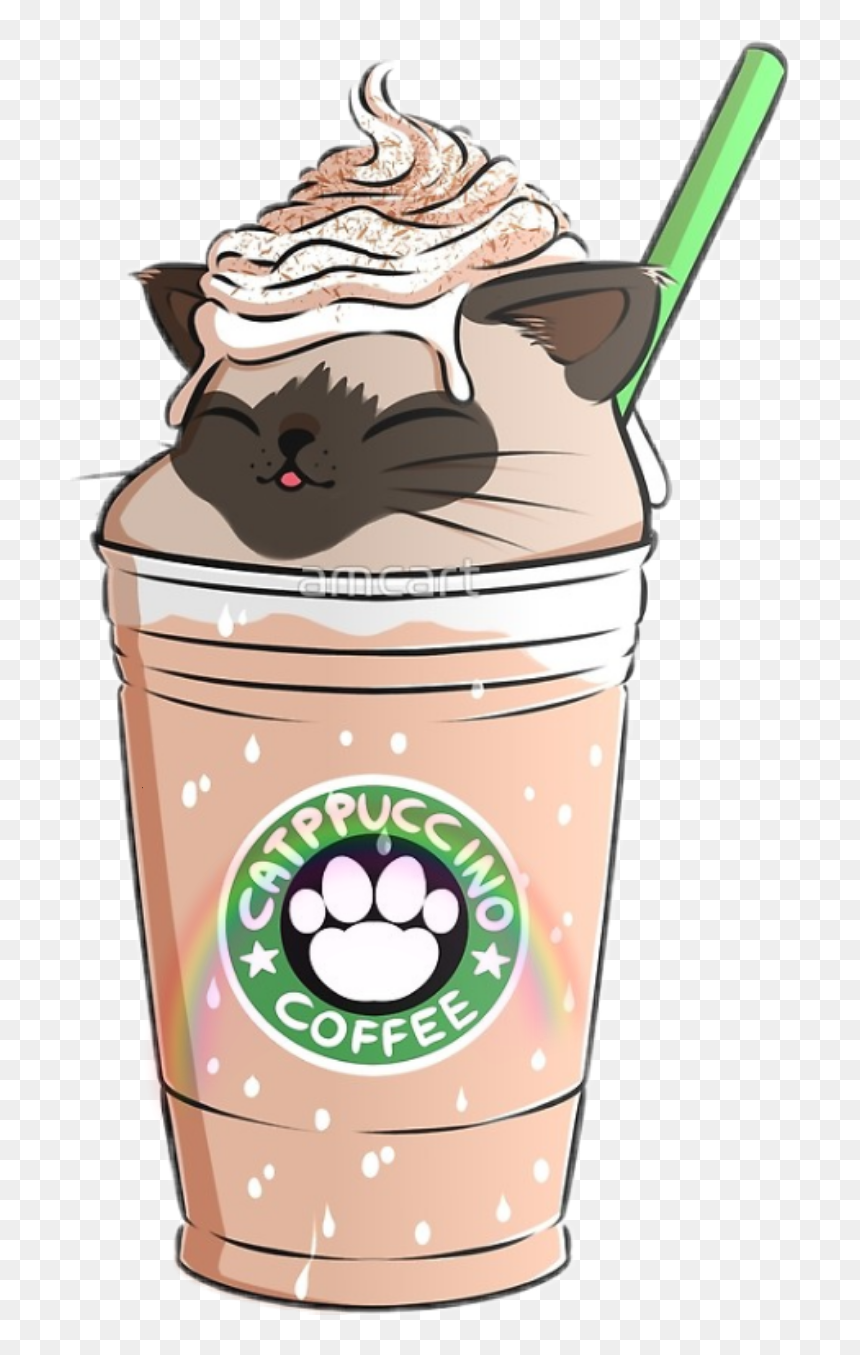 Starbucks Clipart Cat - Kawaii Starbucks, HD Png Download - kawaii cat png
