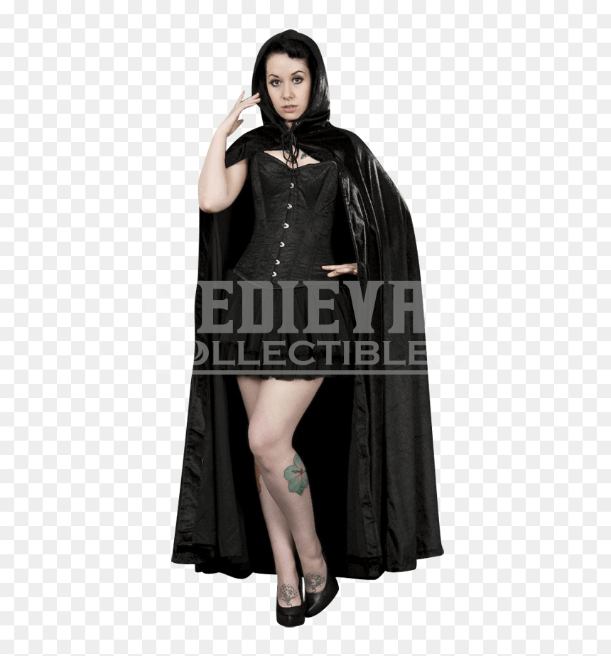 Black Velvet Hooded Cape - Cape, HD Png Download - black cape png
