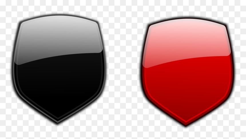 Glossy Shields 5 Clip Arts - Red And Black Shield, HD Png Download - shields png