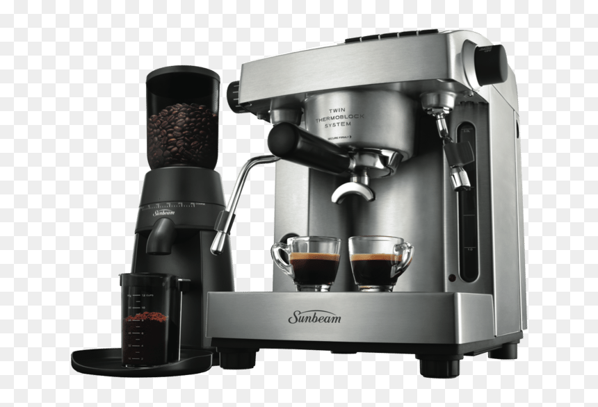 Sunbeam Pu6910 Espresso Machine & Grinder - Sunbeam Coffee Machine Pu6910, HD Png Download - sunbeam png