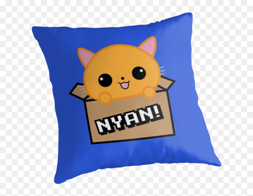 Super Kawaii Kitty Cat Cute By Mikekunak - Throw Pillow, HD Png Download - kawaii cat png
