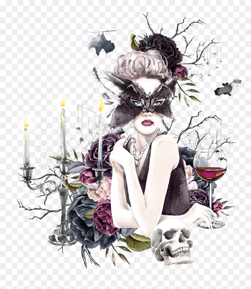 Transparent Night Witch Png - Fashion Clipart Karamfila Vampire, Png Download - halloween witch png